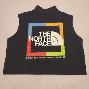 The North Face Women L Coordinates Sleeveless Mock Neck Cropped Graphic Tank Top